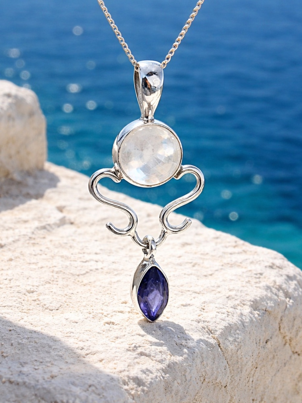Moonstone & Iolite Necklace